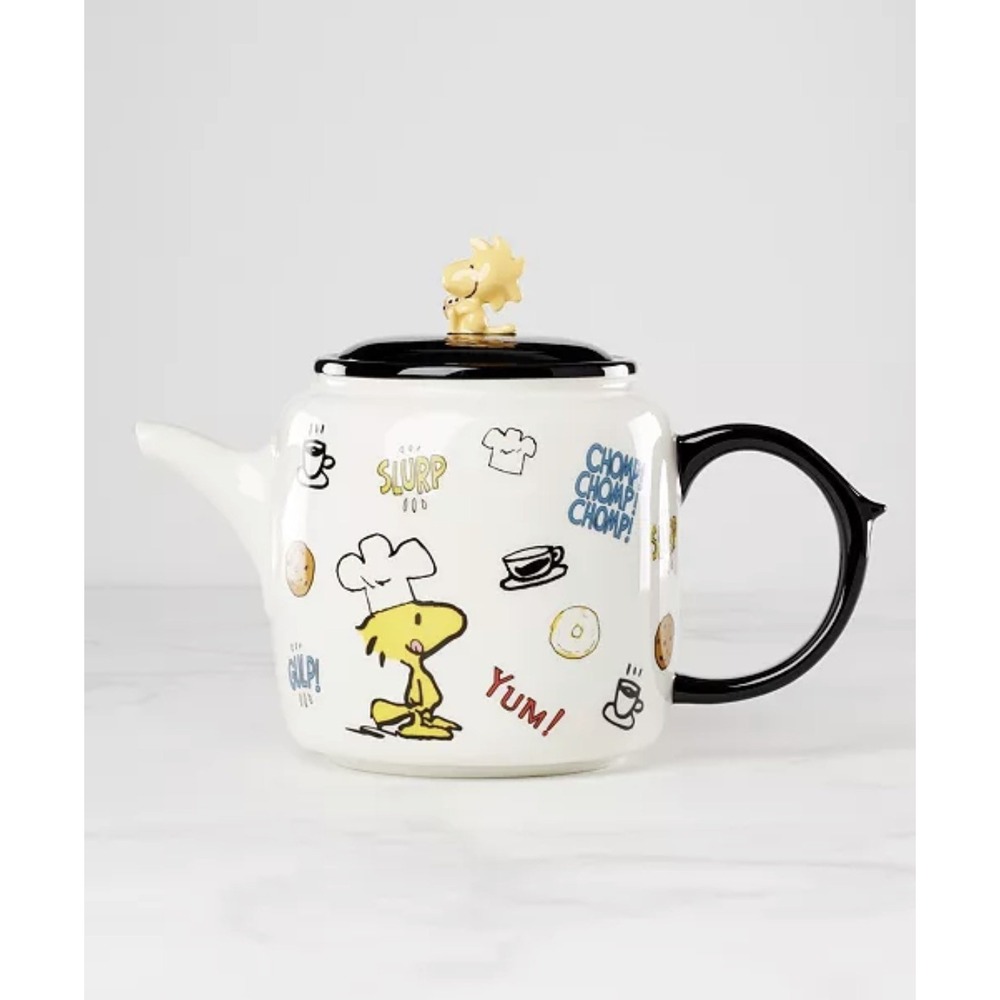 Chef Snoopy By Lenox Teapot Ceramic Porcelain Dishwasher Peanuts Tea Kettle NEW